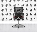 Refurbished Haworth Zody Desk Chair FULL SPEC - Black Mesh and Guyana Seat - Polished Aluminium Frame - Corporate Spec 2