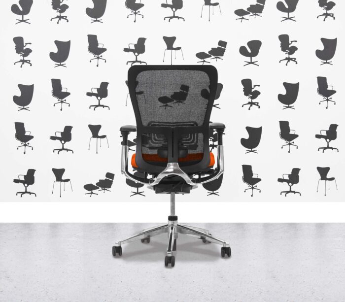 Refurbished Haworth Zody Desk Chair FULL SPEC - Black Mesh and Lobster Seat - Polished Aluminium Frame - Corporate Spec 2