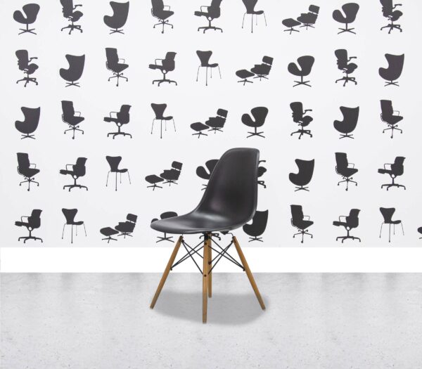 Refurbished Vitra Eames Plastic Side Chair DSW - Black - Corporate Spec 3