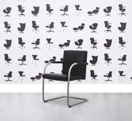 Refurbished Vitra Visavis Chair Fully Upholstered - Black Leather - Corporate Spec 5