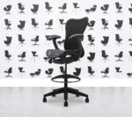Refurbished Herman Miller Mirra 2 Fully Loaded - Stool - Black Seat and Butterfly Mesh - Corporate Spec 1