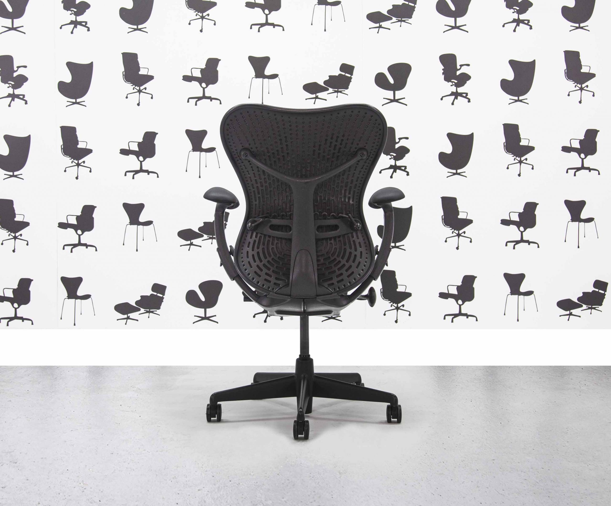 Refurbished Herman Miller Classic Mirra FULL SPEC - Black Butterfly Mesh - 4D - Tri-flex Black Mesh Seat3 Refurbished Herman Miller Classic Mirra FULL SPEC - Black Butterfly Mesh - 4D - Tri-flex Black Mesh Seat