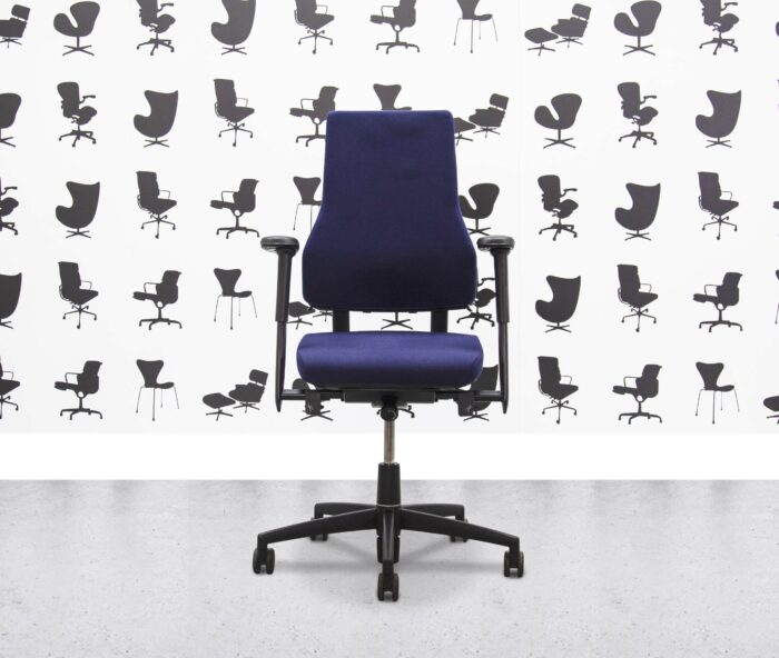 Refurbished BMA Axia 2.3 High Back Office Chair - Blue Fabric - Corporate SPec