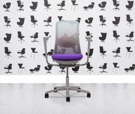 Refurbished HAG SoFi 7500 Task Chair - Purple Fabric Seat and Grey Mesh Back - Corporate Spec
