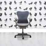 Refurbished Herman Miller Classic Mirra FULL SPEC - Blue Butterfly Mesh - 4D - Grey Seat - Corporate SPec