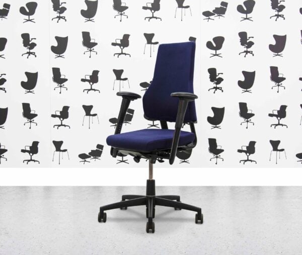Refurbished BMA Axia 2.3 High Back Office Chair - Blue Fabric - Corporate SPec 1