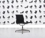 Refurbished Herman Miller Eames Aluminum Group Side Chair – Armless - Black Leather - Corporate Spec 3