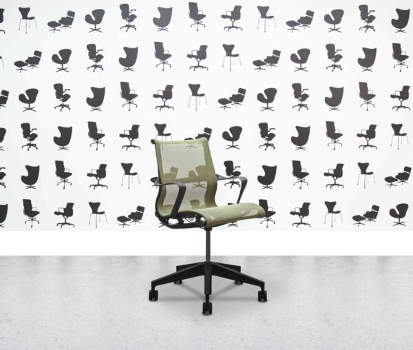 Refurbished Herman Miller Setu Chair - Green Mesh - Grey Frame