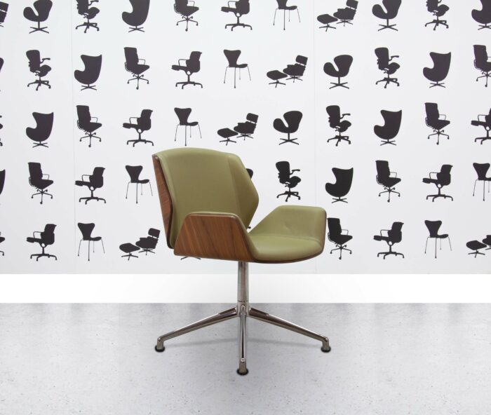 Refurbished Boss Design - Kruze Swivel Chair - Hazelnut Leather - Walnut Frame - Corporate SPec 2