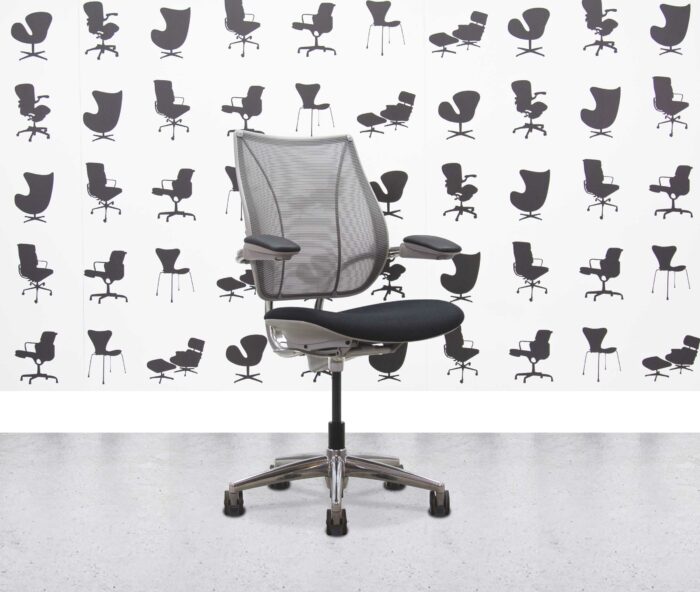 Refurbished Humanscale Liberty Task Chair - Grey Mesh - Black Seat - Corporate Spec 3