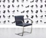Knoll Brno Flat Bar Chair in donkerblauw leer Chroom frame - Corporate Spec 3