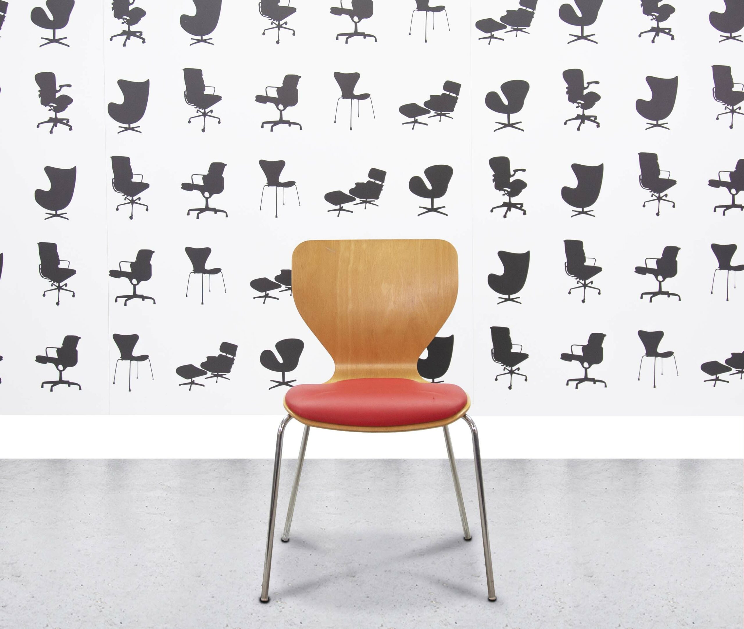 Refurbished Orangebox X10-FLS Stacking Canteen Chairs - Red Seat - Corporate Spec Refurbished Orangebox X10-FLS Stacking Canteen Chairs - Red Seat - Corporate Spec