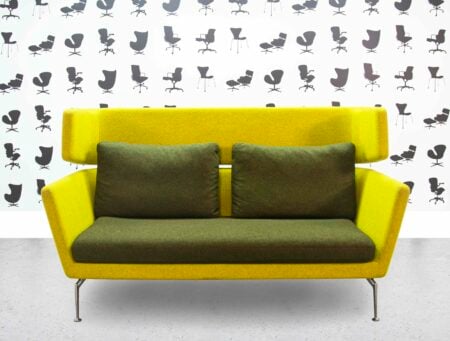Refurbished Vitra Suita 2-Seater with Head Section - Yellow Body - Green Cusion - Corporate Spec