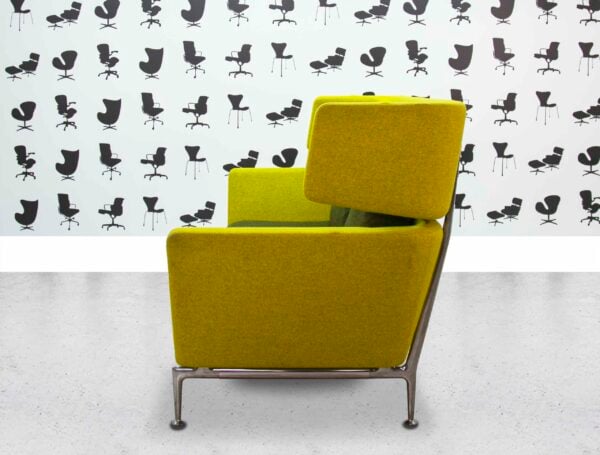 Refurbished Vitra Suita 2-Seater with Head Section - Yellow Body - Green Cusion - Corporate Spec 1