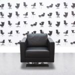 Refurbished Vitra Park Armchair - Black Leather - Corporate Spec