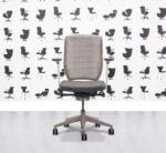 Refurbished Senator Evolve V2 Office Chair - Full Spec - White Frame - Grey Mesh - Blizzard - Corporate Spec