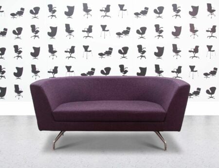 Refurbished Orangebox Cwtch 2-Seater Lounge Sofa - Purple Fabric - Corporate Spec