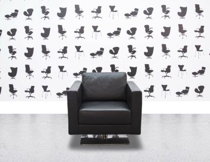Refurbished Vitra Park Armchair - Black Leather - Corporate Spec