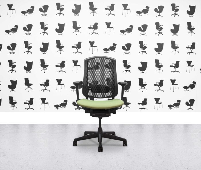 Refurbished Herman Miller Celle Chair - Black Frame - Apple Fabric Seat - Corporate Spec