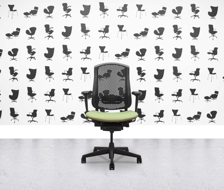 Refurbished Herman Miller Celle Chair - Black Frame - Apple Fabric Seat - Corporate Spec