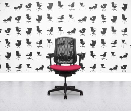 Refurbished Herman Miller Celle Chair - Black Frame - Belize Fabric Seat - Corporate Spec
