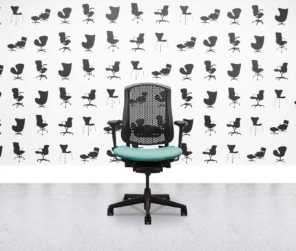 Refurbished Herman Miller Celle Chair - Black Frame - Campeche Fabric Seat - Corporate Spec