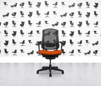 Refurbished Herman Miller Celle Chair - Black Frame - Lobster Fabric Seat - Corporate Spec
