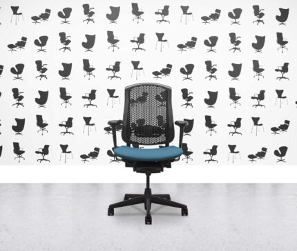 Refurbished Herman Miller Celle Chair - Black Frame - Montserrat Fabric Seat - Corporate Spec