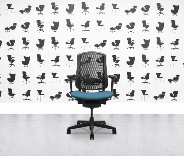 Refurbished Herman Miller Celle Chair - Black Frame - Montserrat Fabric Seat - Corporate Spec