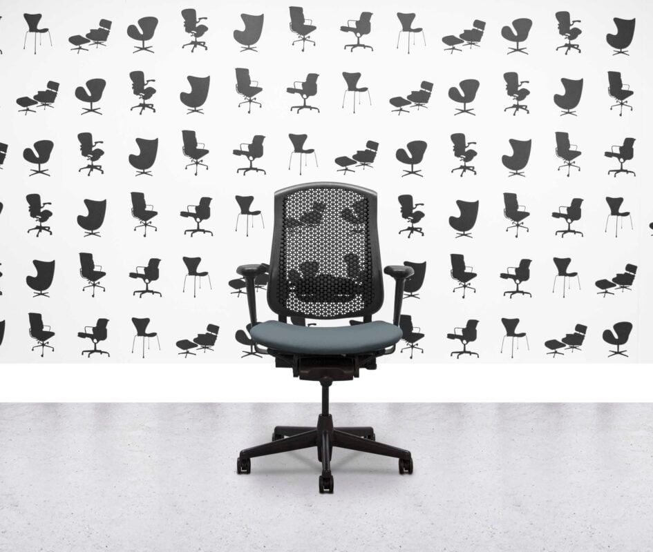 Refurbished Herman Miller Celle Chair - Black Frame - Paseo Fabric Seat - Corporate Spec