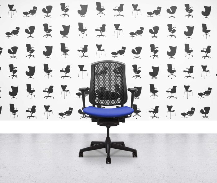 Refurbished Herman Miller Celle Chair - Black Frame - Scuba Fabric Seat - Corporate Spec