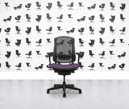 Refurbished Herman Miller Celle Chair - Black Frame - Tarot Fabric Seat - Corporate Spec