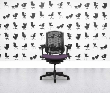 Refurbished Herman Miller Celle Chair - Black Frame - Tarot Fabric Seat - Corporate Spec