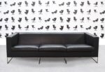 Refurbished Minotti Klee 3-Seater Sofa - Black Leather - Corporate Spec