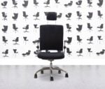 Refurbished Verco EV-Smart Task Chair - Black Fabric - With Headrest - Corporate Spec