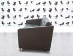 Refurbished Davison Highley 5th Avenue Large Sofa - Black Leather - Corporate Spec 1