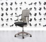 Refurbished Senator Evolve V2 Office Chair - Full Spec - White Frame - Grey Mesh - Black - Corporate Spec 1