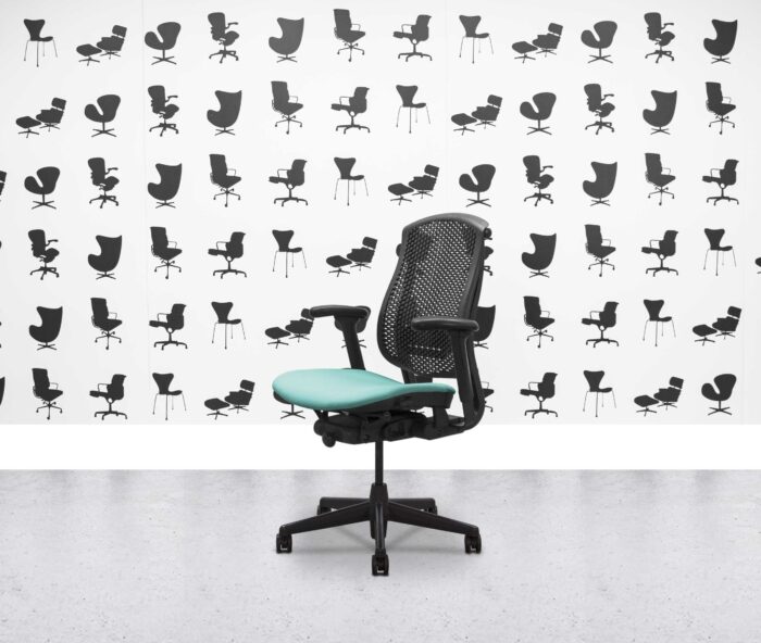 Refurbished Herman Miller Celle Chair - Black Frame - Campeche Fabric Seat - Corporate Spec 1