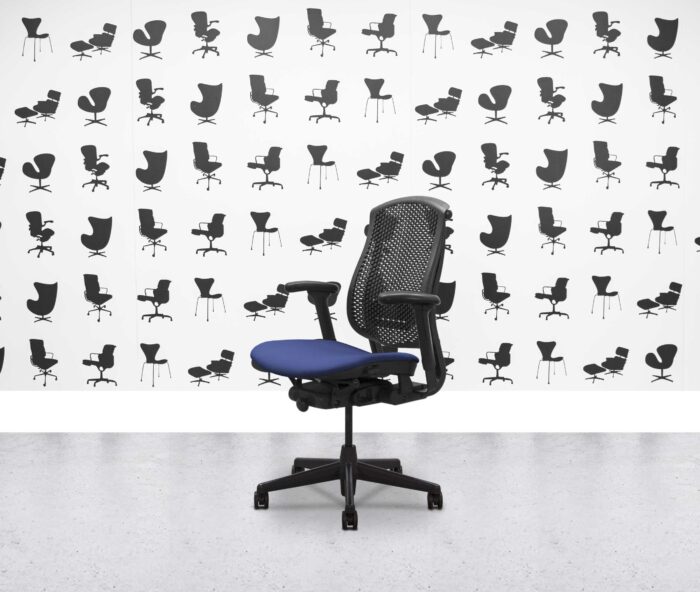 Refurbished Herman Miller Celle Chair - Black Frame - Costa Fabric Seat - Corporate Spec 1