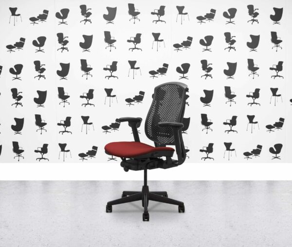 Refurbished Herman Miller Celle Chair - Black Frame - Guyana Fabric Seat - Corporate Spec 1