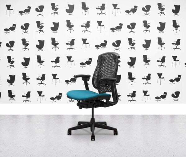 Refurbished Herman Miller Celle Chair - Black Frame - Montserrat Fabric Seat - Corporate Spec 1
