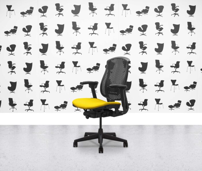 Refurbished Herman Miller Celle Chair - Black Frame - Solano Fabric Seat - Corporate Spec 1