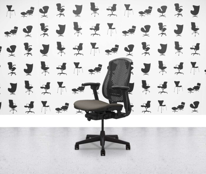 Refurbished Herman Miller Celle Chair - Black Frame - Sombrero Fabric Seat - Corporate Spec 1
