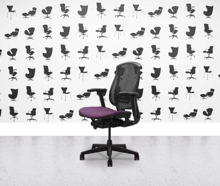 Refurbished Herman Miller Celle Chair - Black Frame - Tarot Fabric Seat - Corporate Spec 1