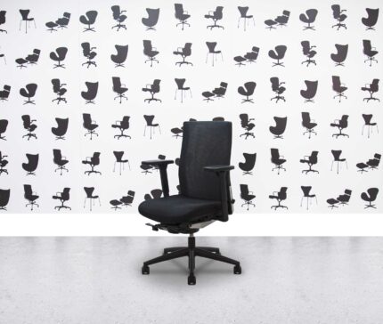 Refurbished Konig+Neurath OKAY II Task Chair - Black Fabric Seat - Mesh Back - Corporate Spec 1