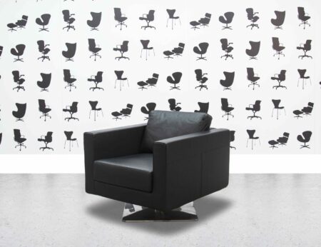 Refurbished Vitra Park Armchair - Black Leather - Corporate Spec 1
