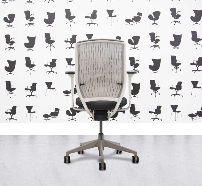 Refurbished Senator Evolve V2 Office Chair - Full Spec - White Frame - Grey Mesh - Black - Corporate Spec 2