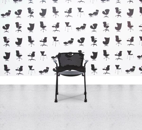 Refurbished Herman Miller Caper Stacker Armchair with Castors - Black