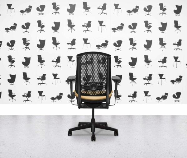 Refurbished Herman Miller Celle Chair - Black Frame - Sandstorm Fabric Seat - Corporate Spec 2
