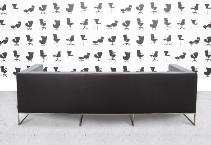 Refurbished Minotti Klee 3-Seater Sofa - Black Leather - Corporate Spec 2